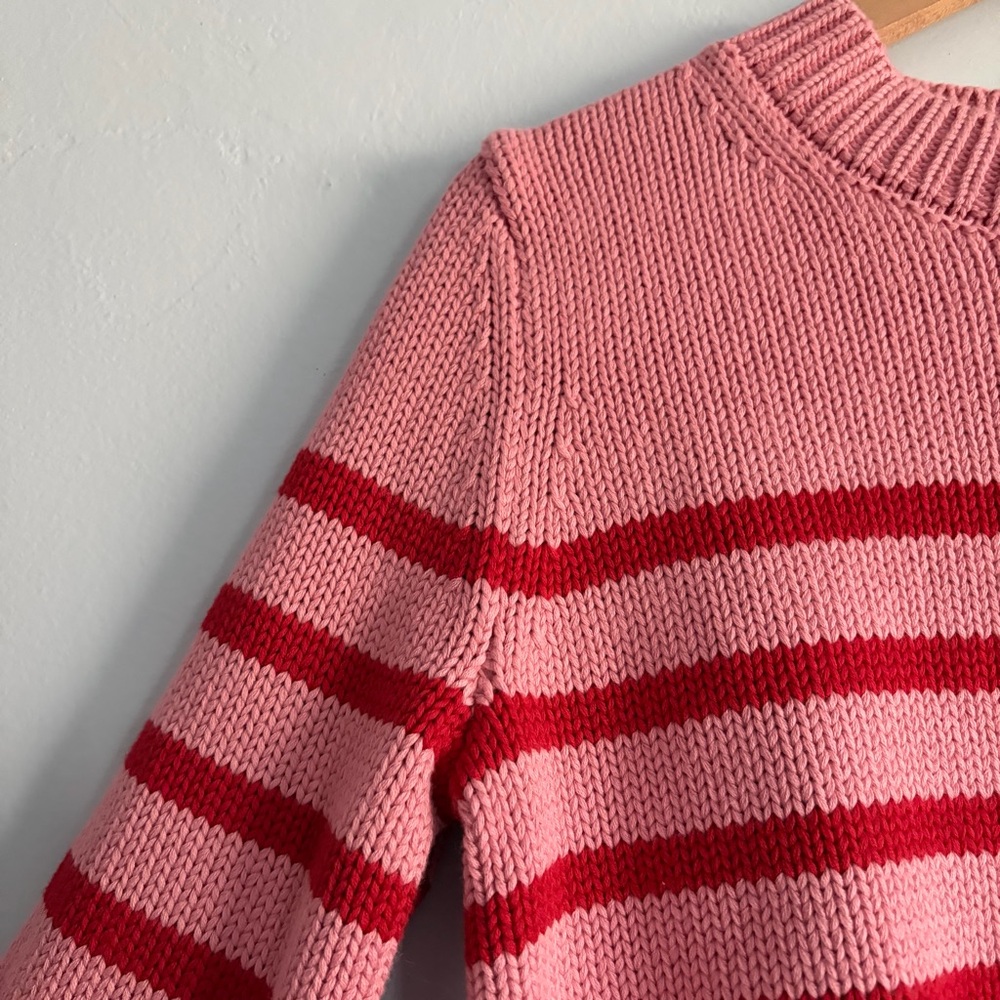 Boden Lucy Chunky Cotton Sweater Pink Red - Picture 6 of 10